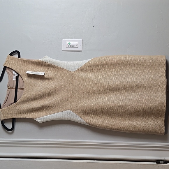 Anthropologie Dresses & Skirts - Anthropologie DREW-NWT-Tan/White Sheath Dress Fully Lined-Size 4